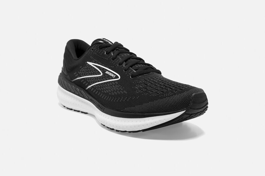 Brooks Running Shoes - Glycerin GTS 19 Road Womens - Black/White - OFM-710632